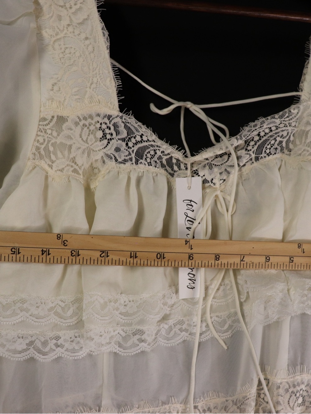 For Love & Lemons Ivory Lace-Trim Chemise